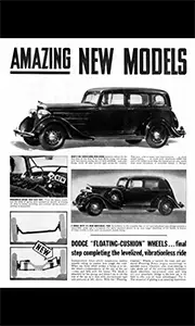 Advertisement for Dodge vehicles in the 1930s.