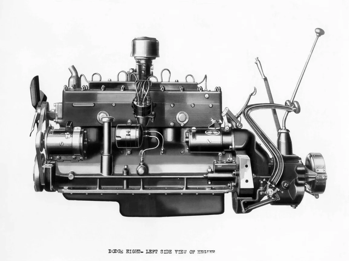 Dodge eight-cylinder engine from the 1930s.