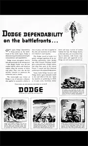 Advertisement for Dodge’s war production efforts during World War II.