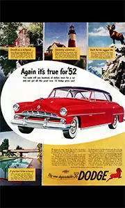 Advertisement for Dodge vehicles in the 1950s.