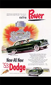 Advertisement for Dodge vehicles in the 1950s.