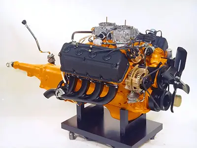 Dodge Street HEMI engine, 1960s muscle car era.