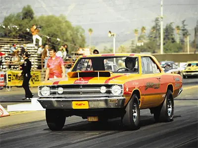 1968 Dodge Super Stock HEMI Dart, drag racing icon.