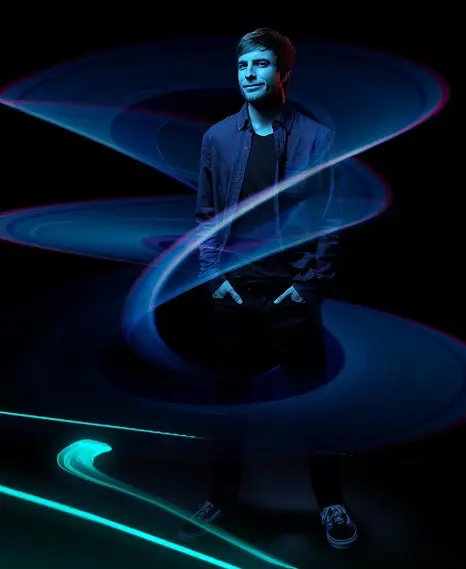 David Patterson David Patterson surrounded by blue